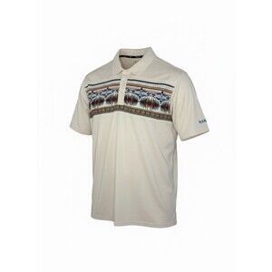 Rank 45 Men's XXL Cream Southwestern Aztec Print Golf Polo Shirt Performance